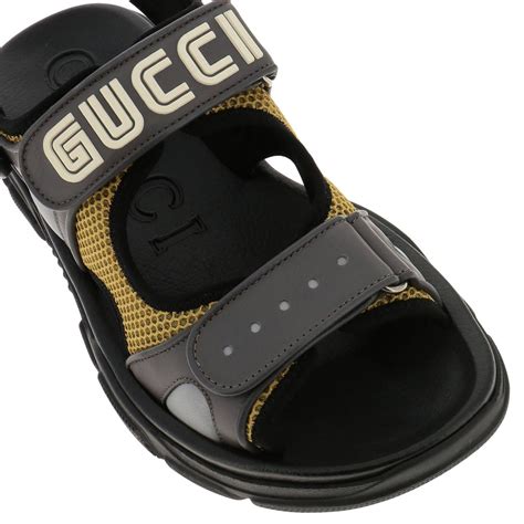 gucci sandals black men|Gucci snakeskin sandals.